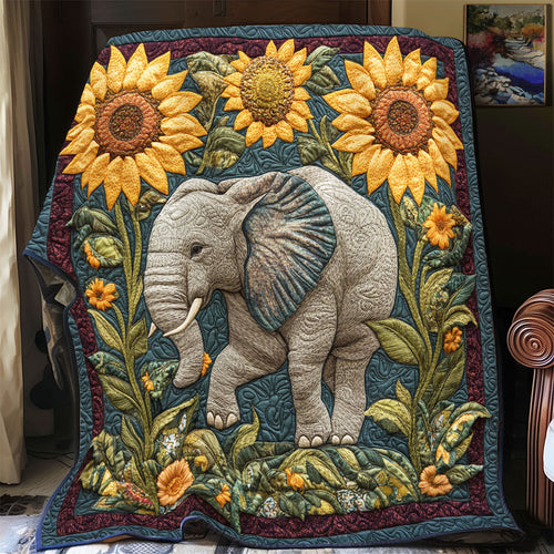 Sunflower Elephant WX0802088CL Quilt