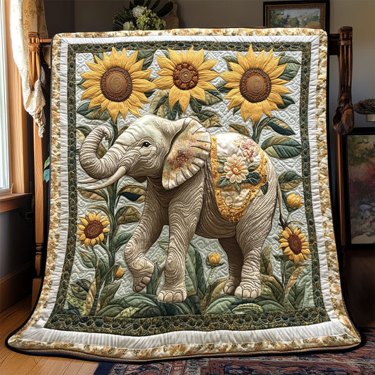 Sunflower Elephant WX0802095CL Quilt