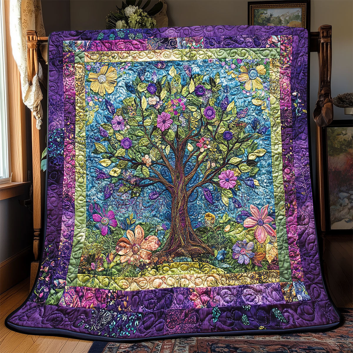 Purple Tree Of Life WX0702085CL Quilt