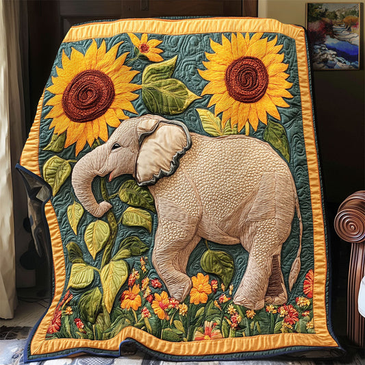 Sunflower Elephant WX0802089CL Quilt