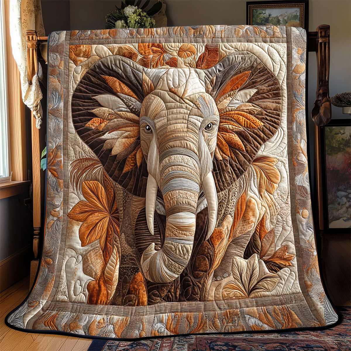 Brown Elephant WX0802011CL Quilt