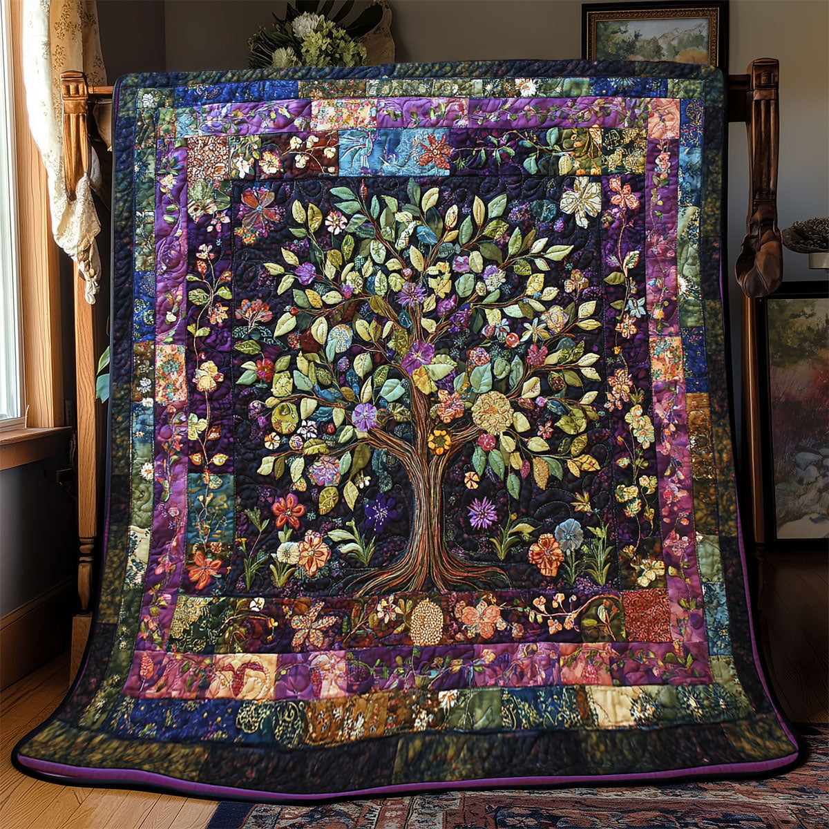 Purple Tree Of Life WX0702083CL Quilt