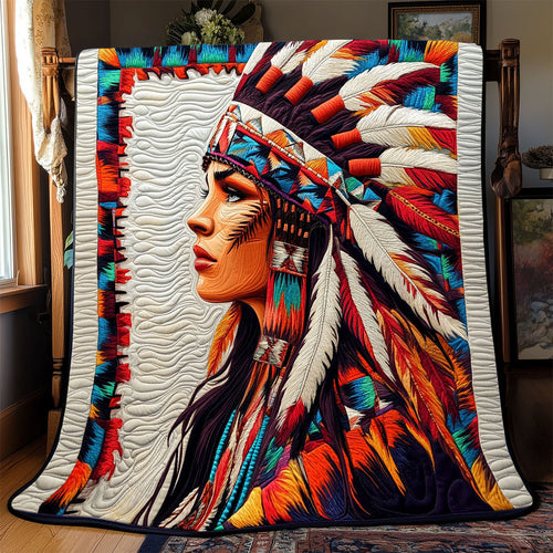 Native American Woman WX0702055CL Quilt