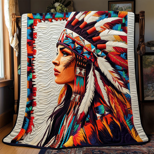 Native American Woman WX0702055CL Quilt