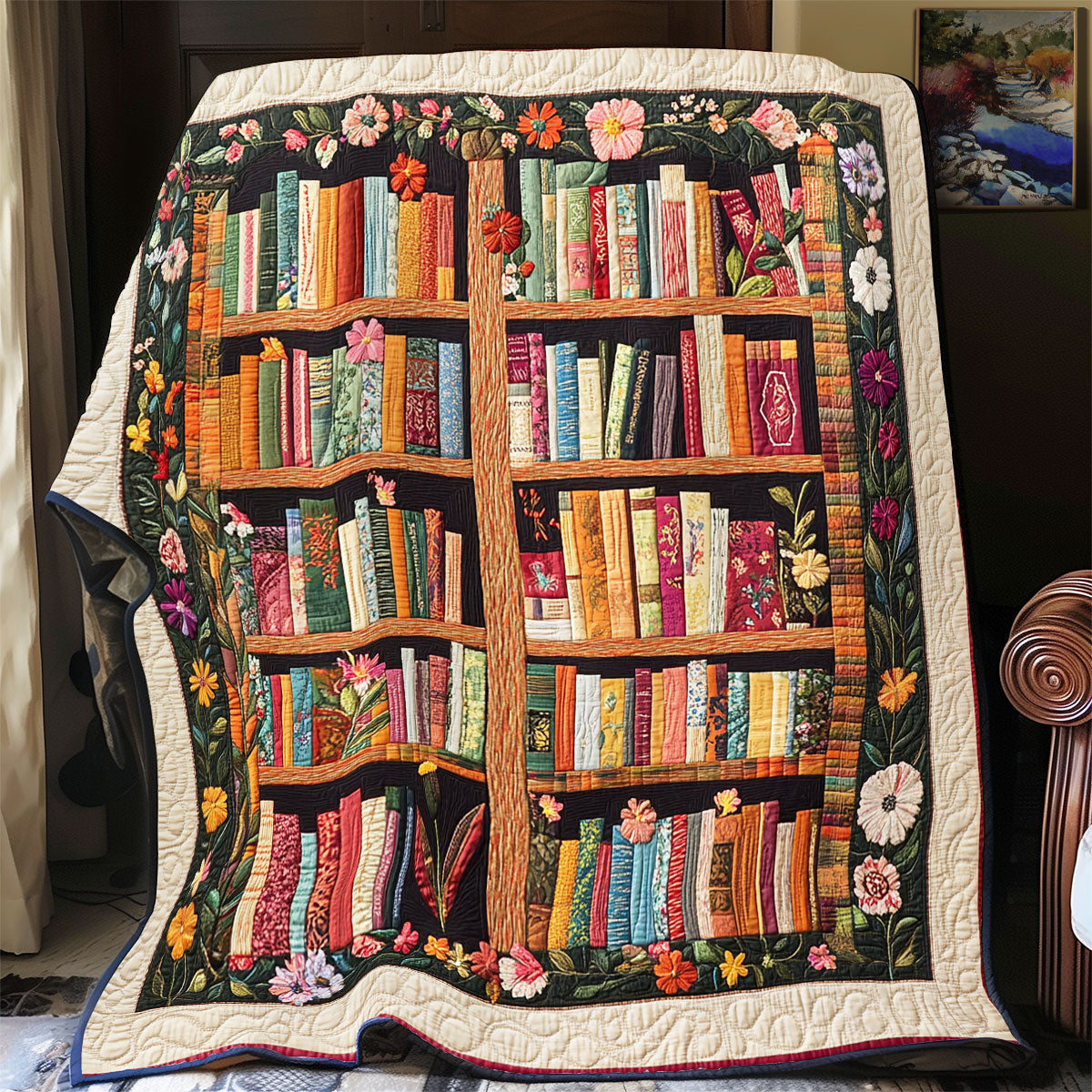 Flower Bookshelf WX0702035CL Quilt