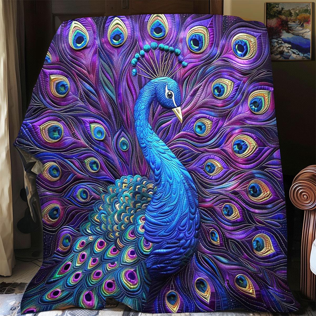 Purple Peacock WP2108030CL Quilt