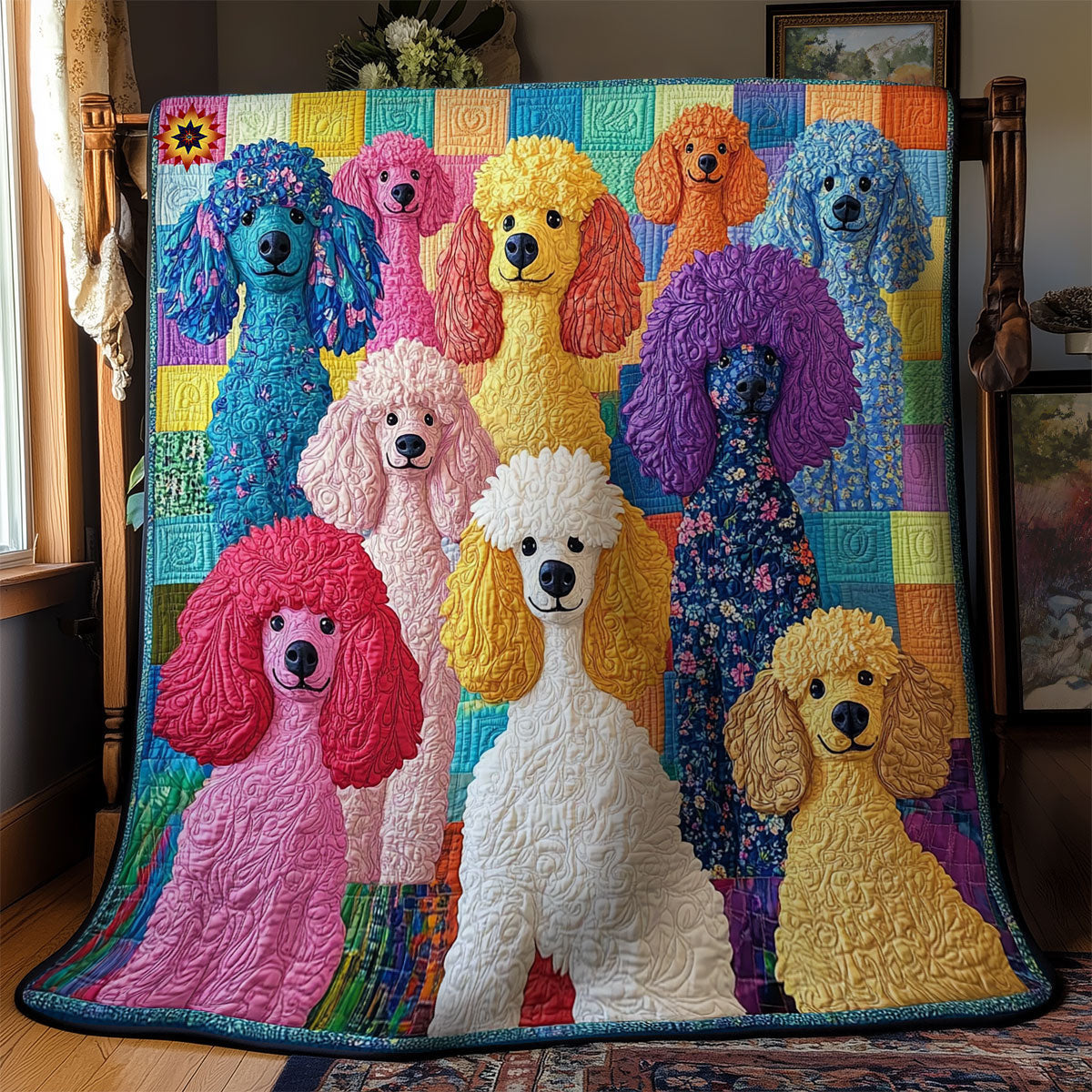 Colorful Poodle WY2111047CL Quilt