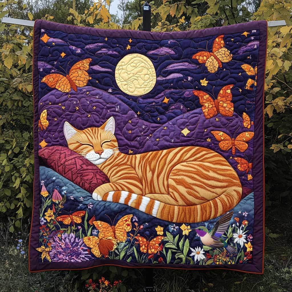 Midnight Dream Tabby Cat WP0110026CL Quilt