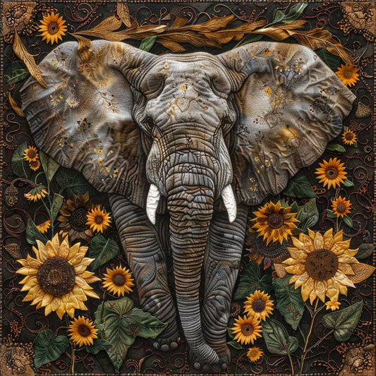 Elephant And Sunflowers XR2007010CL Quilt