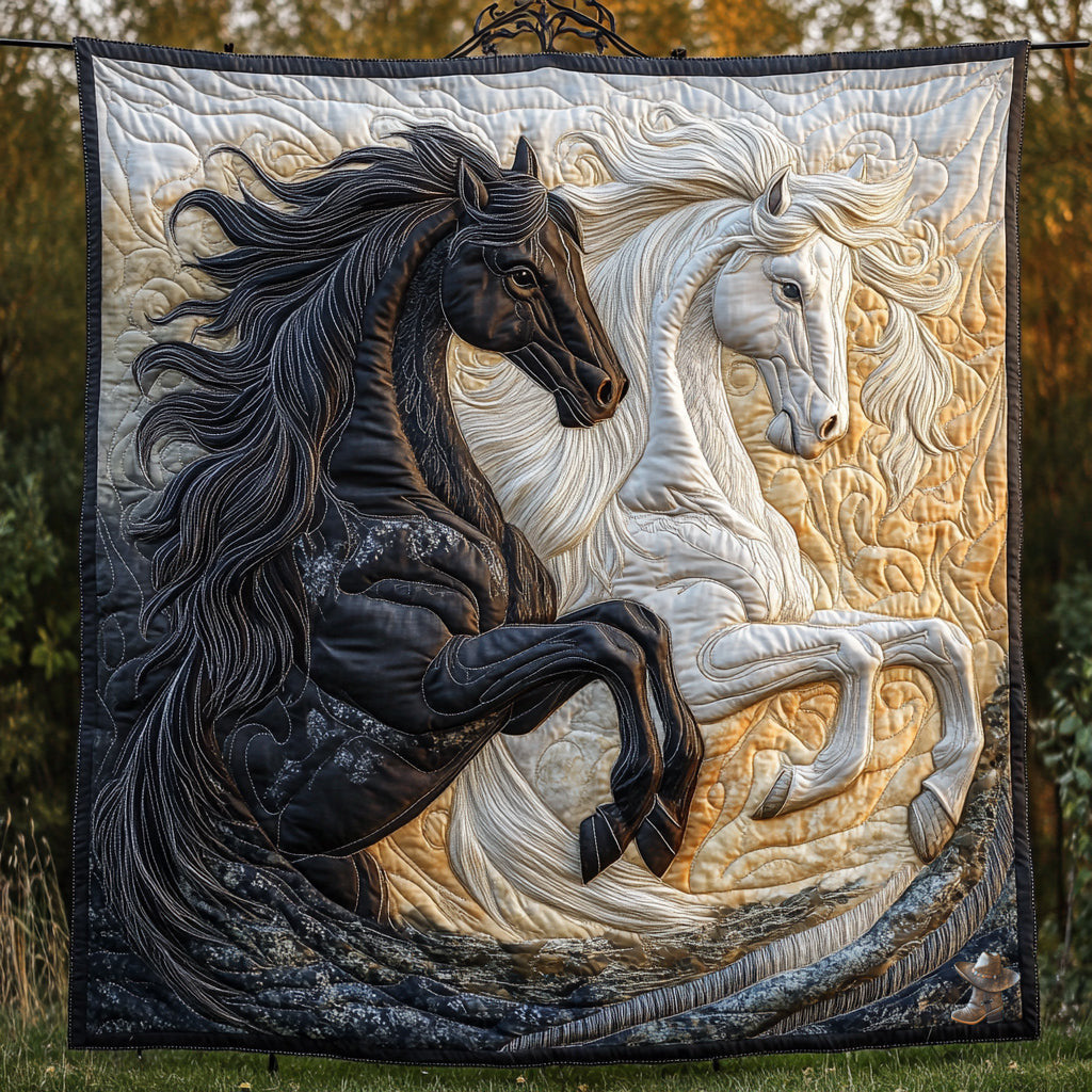 Horse Racing In The Field WU0511006CL Quilt