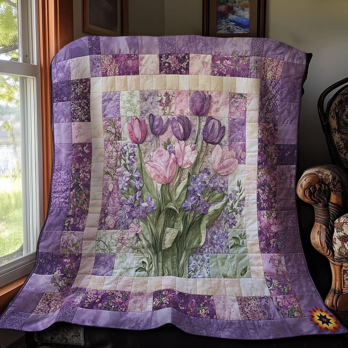 Purple Tulip WY1911046CL Quilt