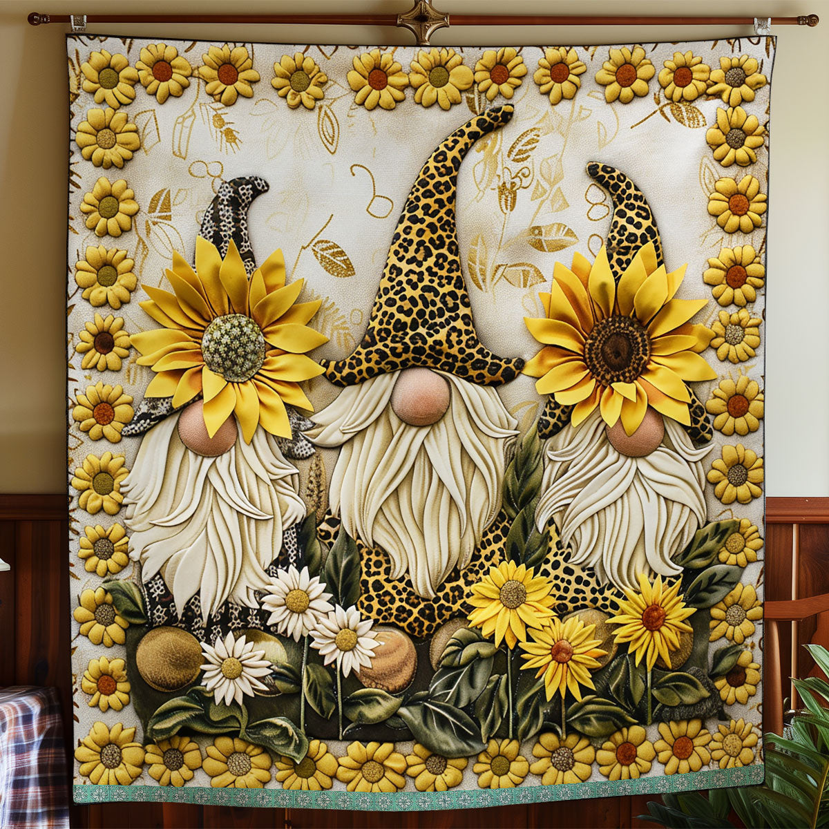 Cute Sunflower Gnomes XR2808019CL Quilt