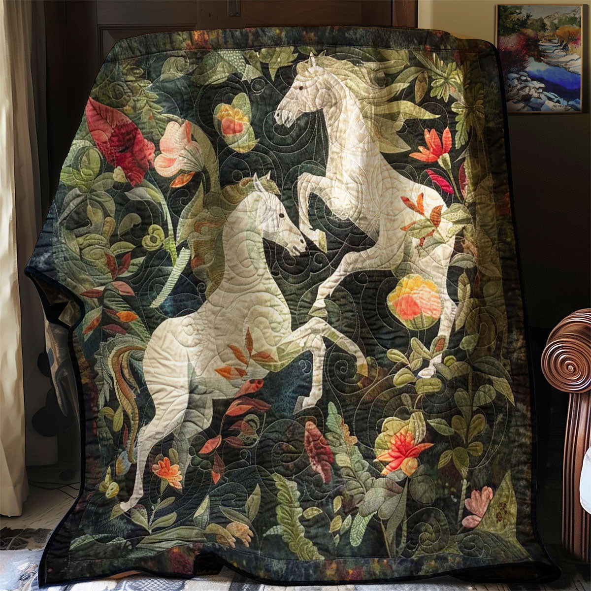 Horses In Forest WM2507001CL Quilt