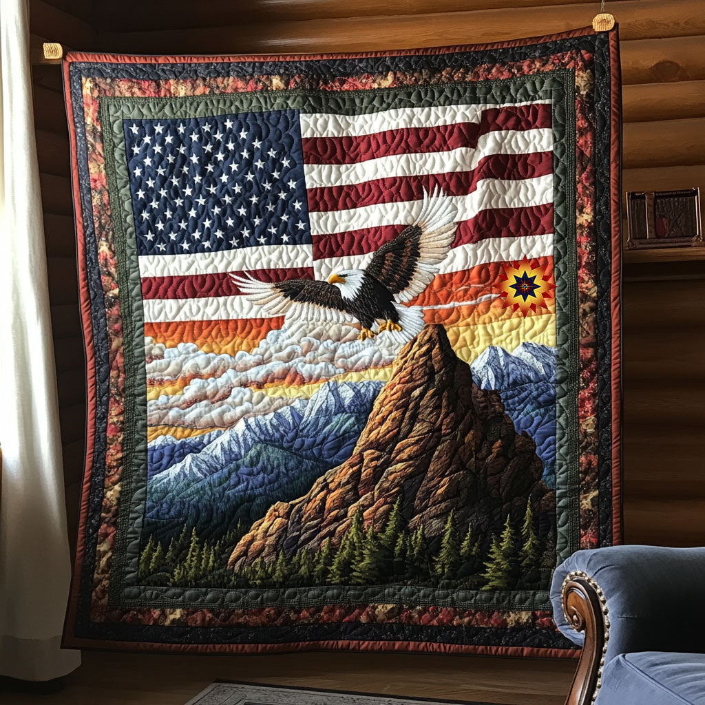 American Flag Eagle WX2610002CL Quilt