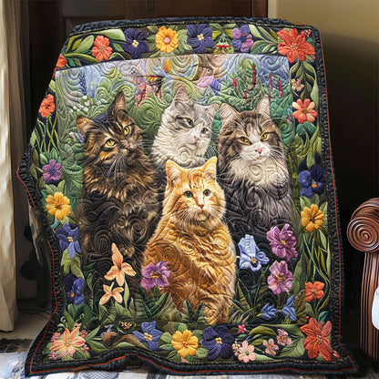 Floral Cats XR0606016CL Quilt