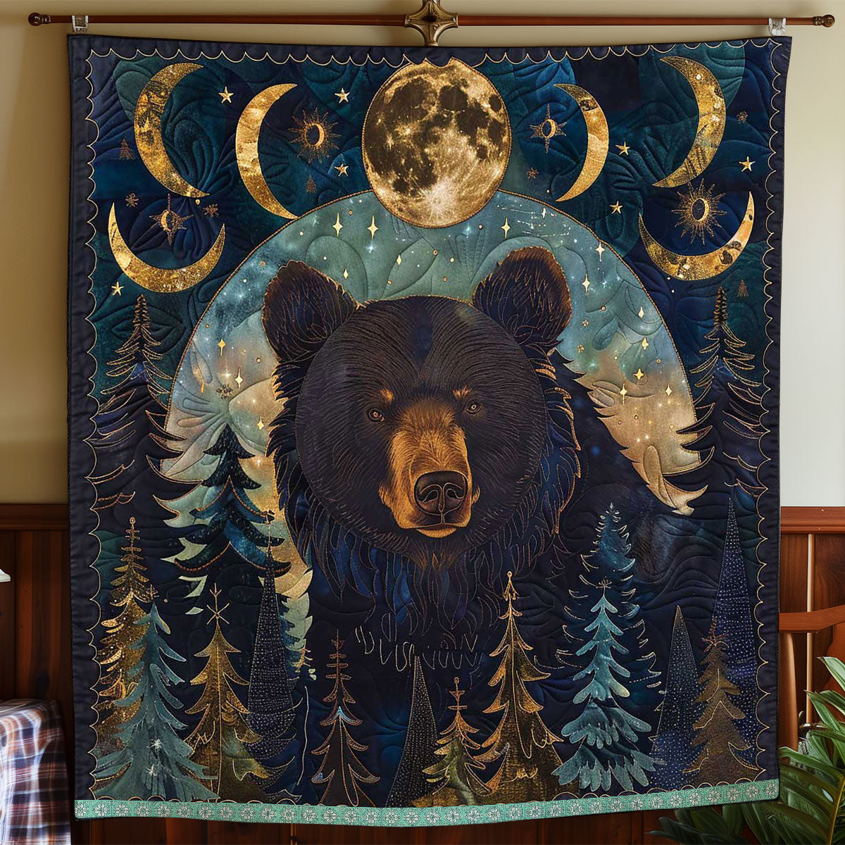 Moon Black Bear WP0509028CL Quilt