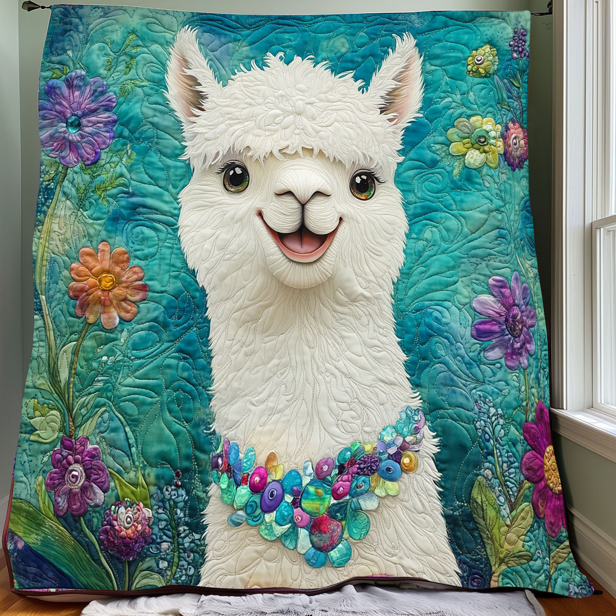Smiling Alpaca XR0208007CL Quilt