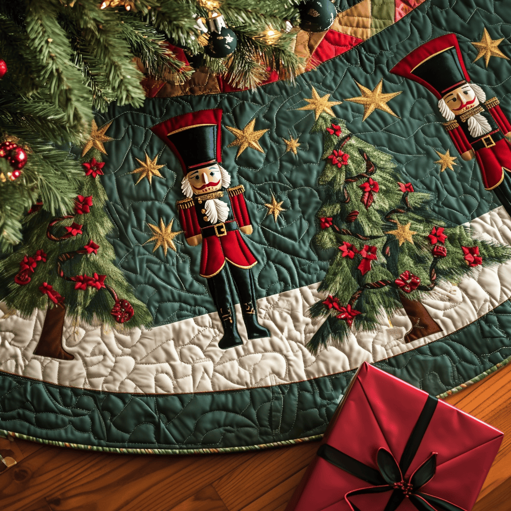 Nutcracker Parade Quilted Christmas Tree Skirt NCU0DV1070