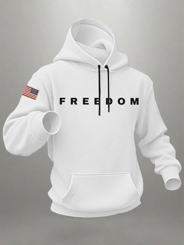 Charlie Kirk Merch White Freedom Hoodie Charlie Kirk Apparel Gifts For MAGA Supporters