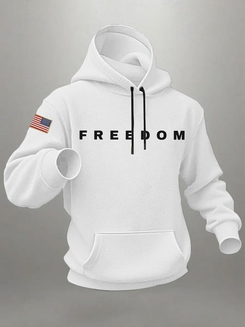 Charlie Kirk Merch White Freedom Hoodie Charlie Kirk Apparel Gifts For MAGA Supporters