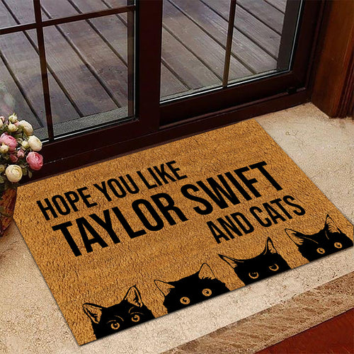 Hope You Like Taylor Swift And Cats Doormat For Cat Lovers People Swiftie Fan Gifts