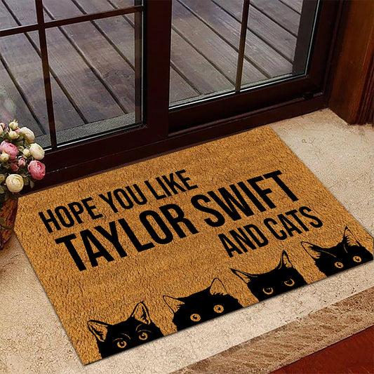Hope You Like Taylor Swift And Cats Doormat For Cat Lovers People Swiftie Fan Gifts