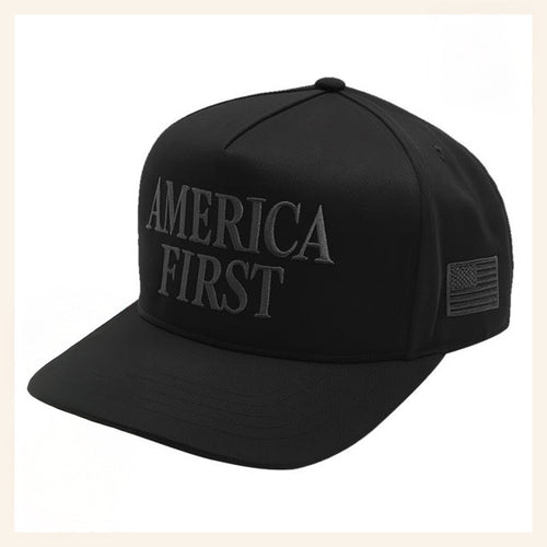 Nick Fuentes Merch Official Black America First Snapback Hat Embroidered Gifts For Dad