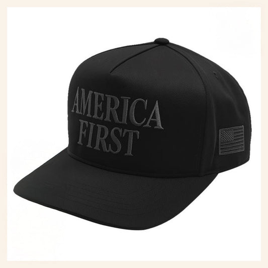 Nick Fuentes Merch Official Black America First Snapback Hat Embroidered Gifts For Dad