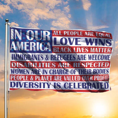 In Our America Flag Love Win Black Lives Matter Sign 1776 Patriotic July 4th Decor