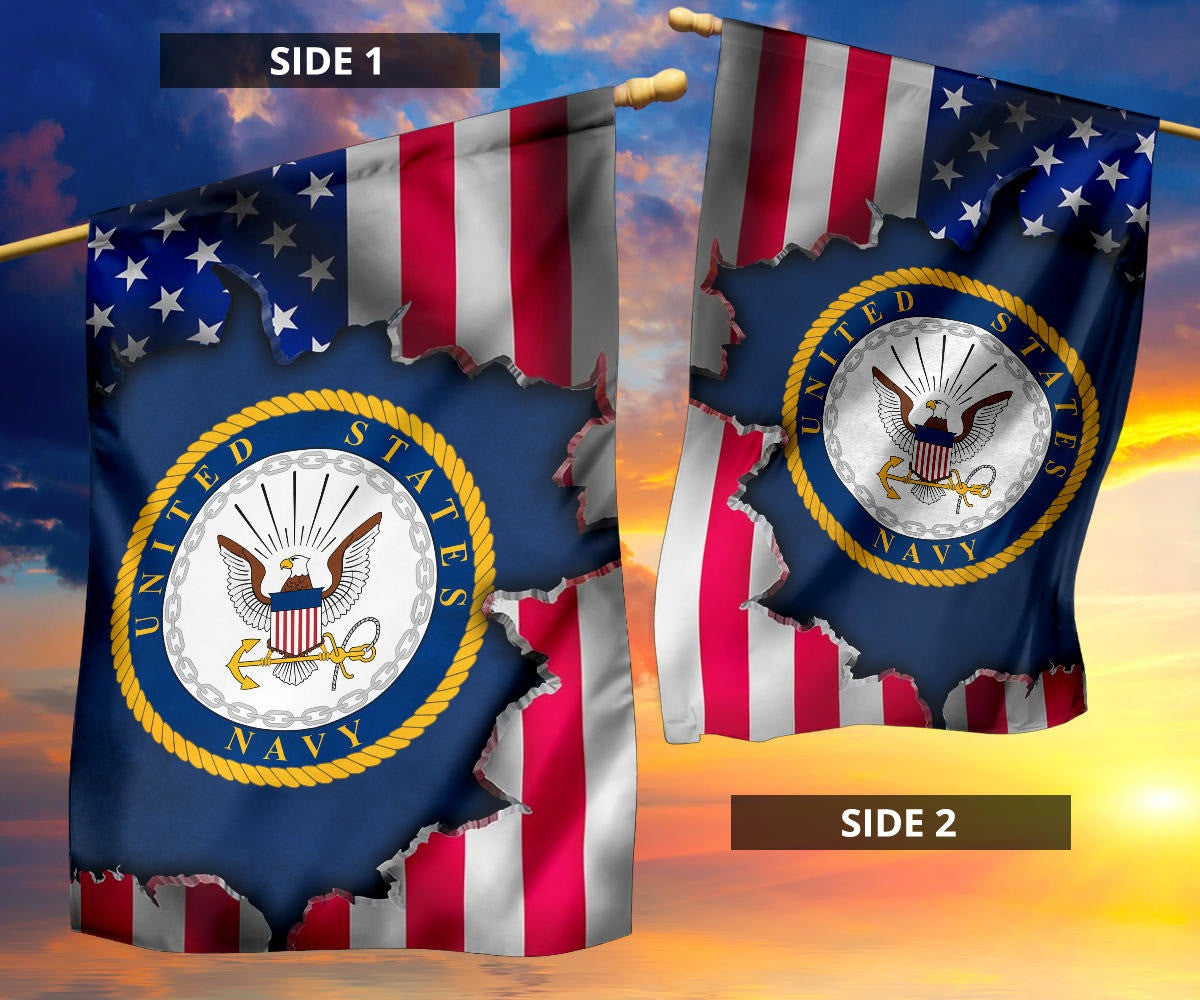 United States Navy American Flag USN Emblem Patriotic Flags For Sale 4th Of July Home Decor
