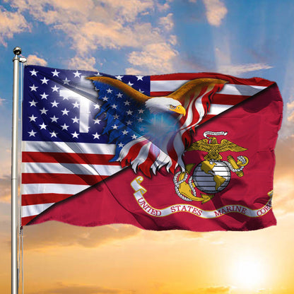 Christian Eagle US Marine Corps Flag American Flag Pride Military July 4th Decorations