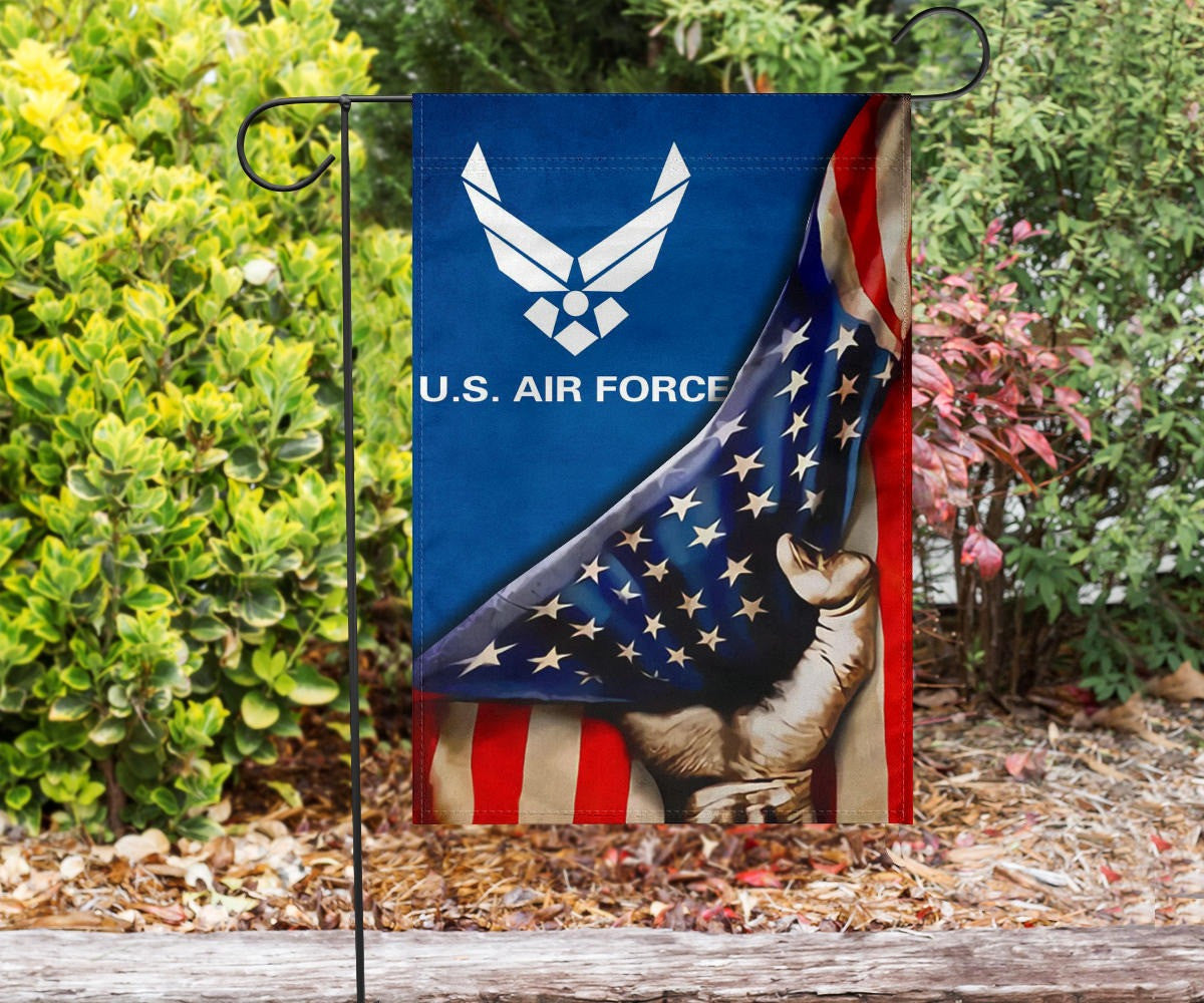USAF Logo United States Air Force Flag Inside American Flag 4th Of July Yard Decorations