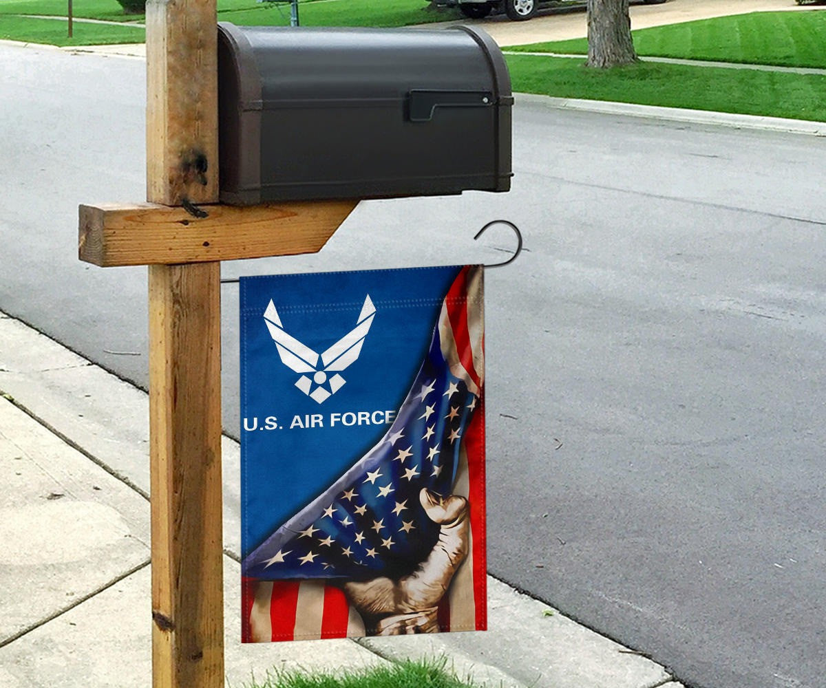 USAF Logo United States Air Force Flag Inside American Flag 4th Of July Yard Decorations