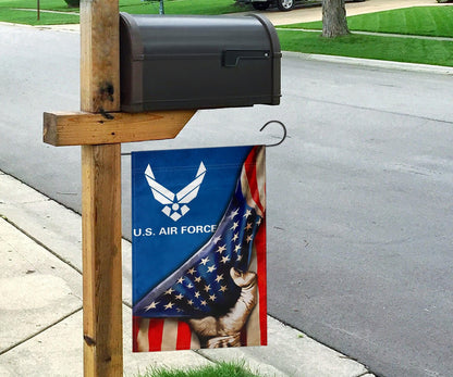 USAF Logo United States Air Force Flag Inside American Flag 4th Of July Yard Decorations