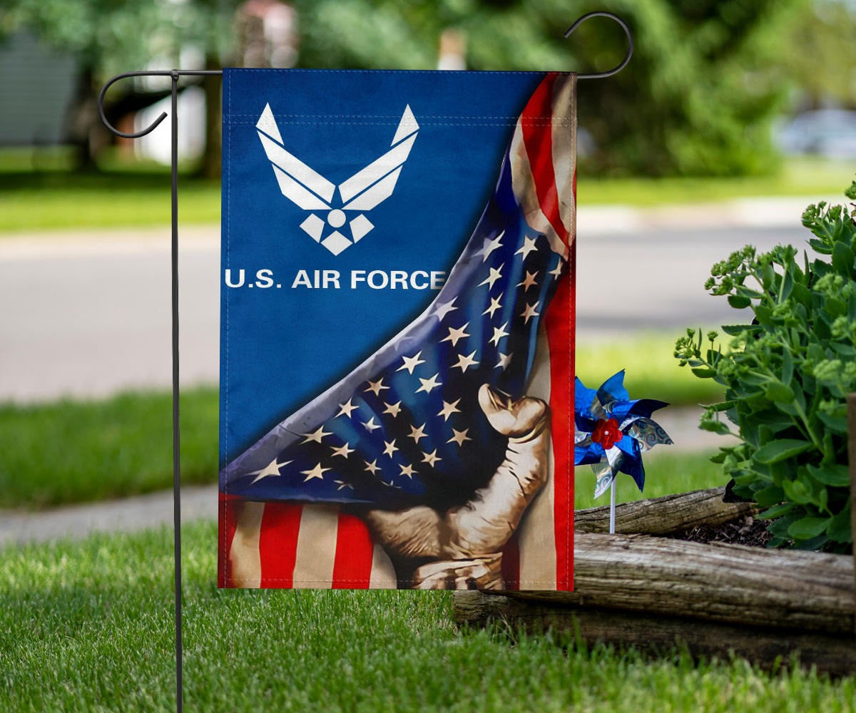 USAF Logo United States Air Force Flag Inside American Flag 4th Of July Yard Decorations