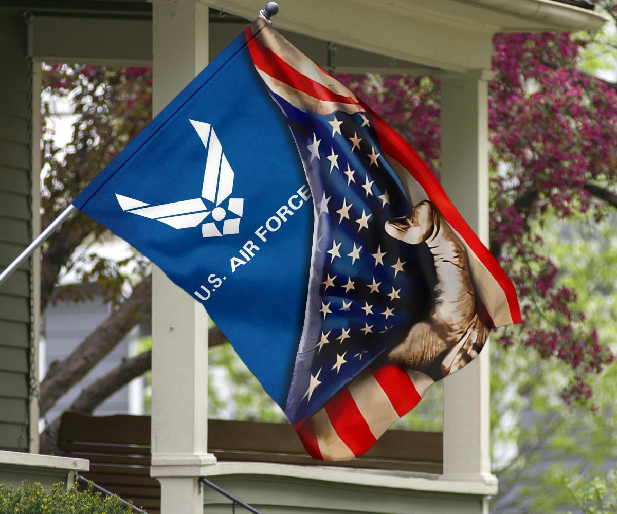 USAF Logo United States Air Force Flag Inside American Flag 4th Of July Yard Decorations