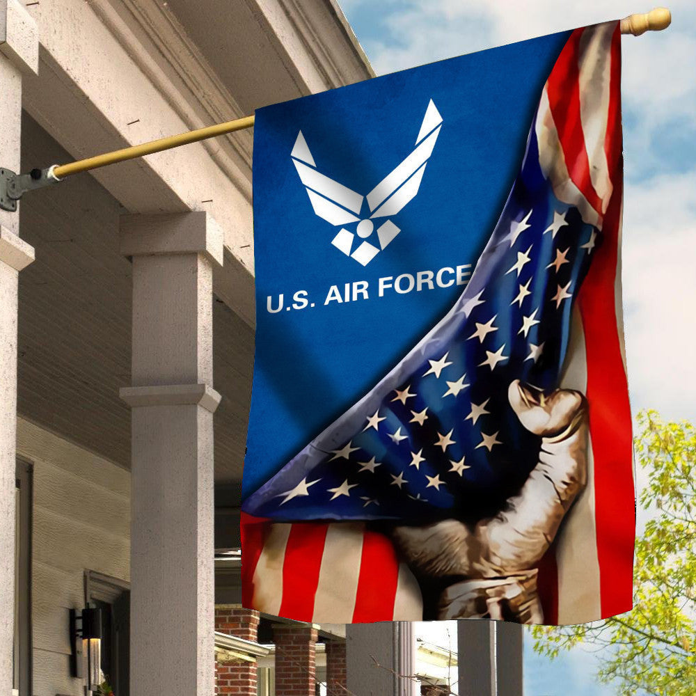 USAF Logo United States Air Force Flag Inside American Flag 4th Of July Yard Decorations