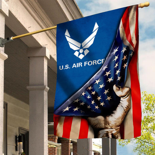USAF Logo United States Air Force Flag Inside American Flag 4th Of July Yard Decorations