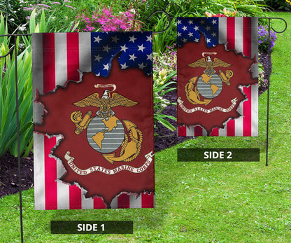 US Marine Corps Flag American Flag 4th Of July Yard Decorations Patriotic Merch