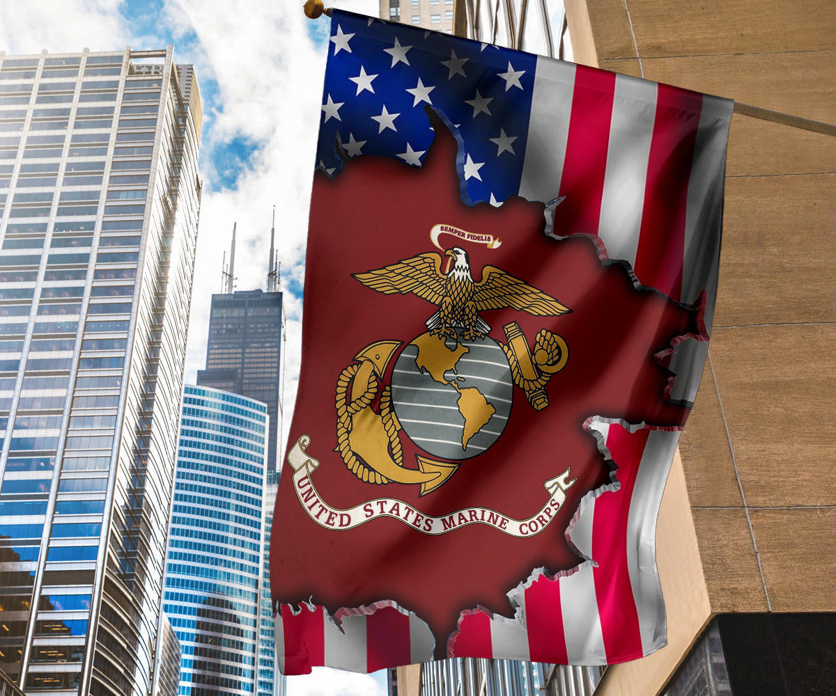 US Marine Corps Flag American Flag 4th Of July Yard Decorations Patriotic Merch