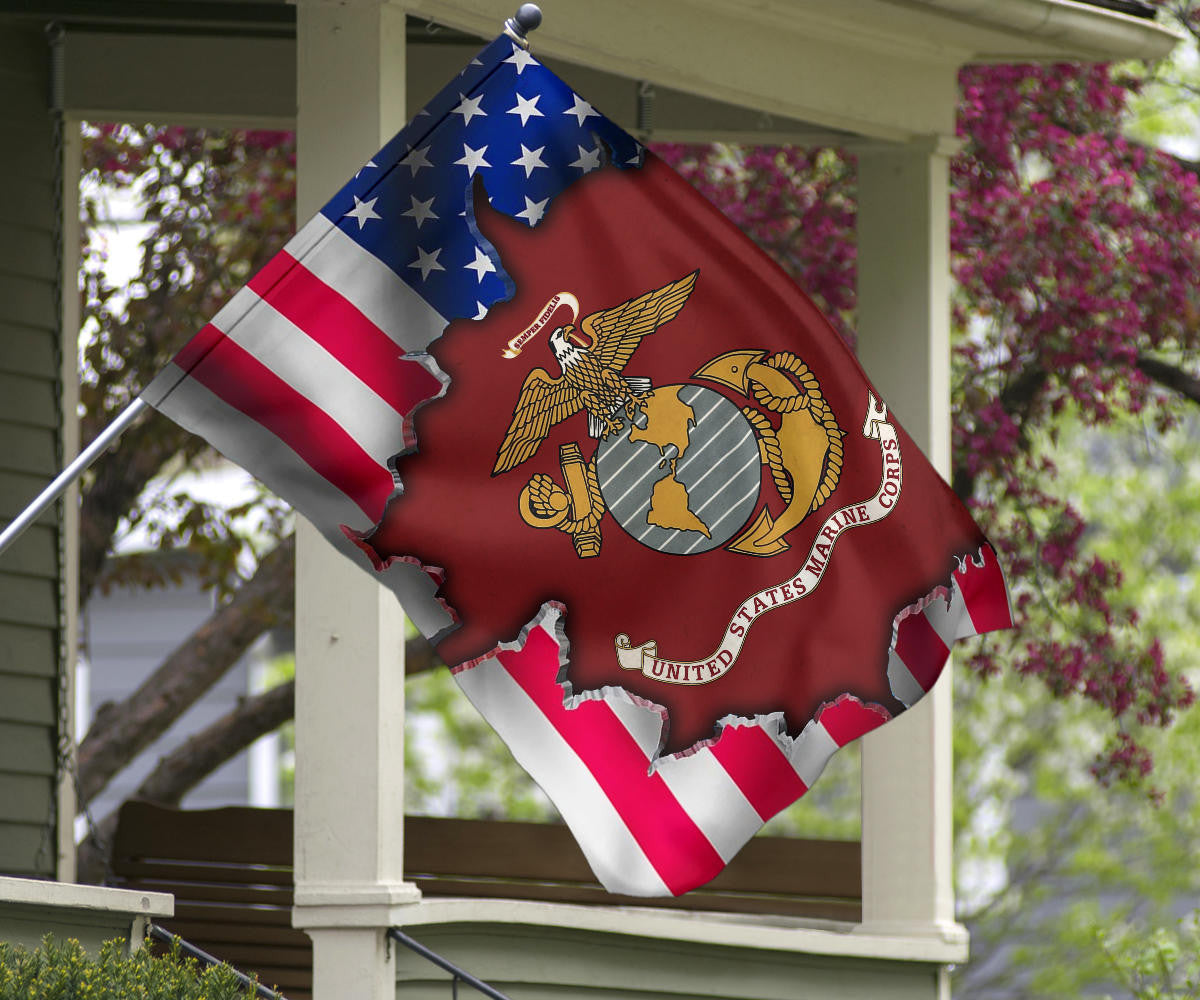US Marine Corps Flag American Flag 4th Of July Yard Decorations Patriotic Merch
