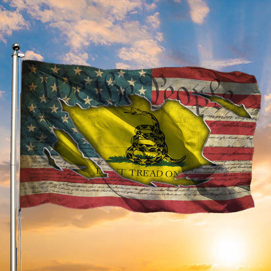 Gadsden Flag Vintage We The People American Flag Don't Tread On Me 4th Of July Yard Decorations