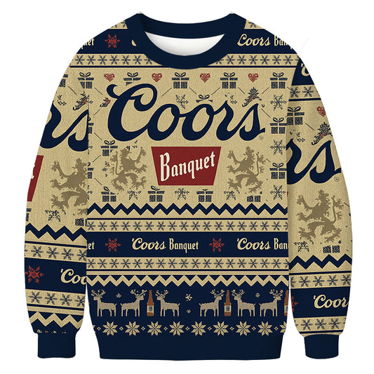 Coors Banquet Snowing Christmas Ugly Sweatshirt Christmas Cozy Winter Wear Gift Ideas