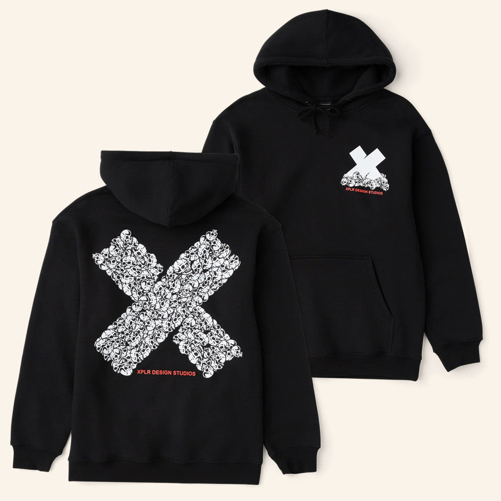 XPLR Merch Bones X Black Hoodie Unique Halloween Gift For Brother- Mouldkingstore