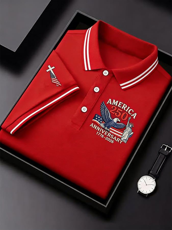 1776 2026 America 250th Anniversary Polo Shirt 4Th Of July Apparel Patriot Clothing Store