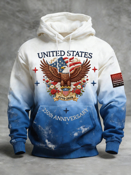 Eagle United States 250th Anniversary Hoodie Vintage 1776 2026 Merch Fourth Of July Clothing