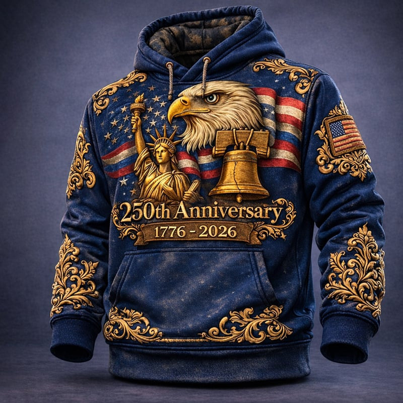 America 250th Anniversary 1776 2026 Hoodie Patriotic Mens Hoodies Gifts For 4Th Of July