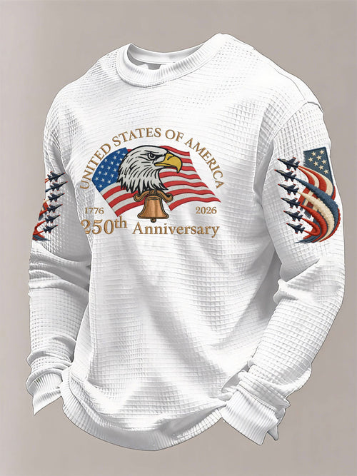 United States Of America 250th Anniversary Long Sleeve Shirt 4Th Of July Men's Apparel