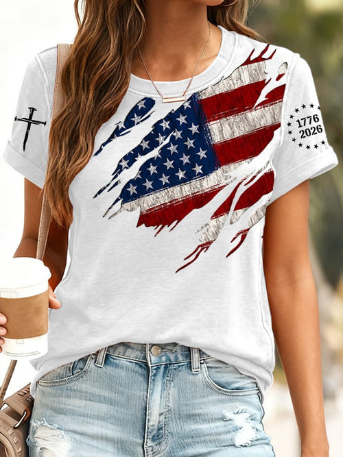 USA 250th Anniversary Shirt American Flag 1776 2026 Merch 4Th Of July Clothes Women