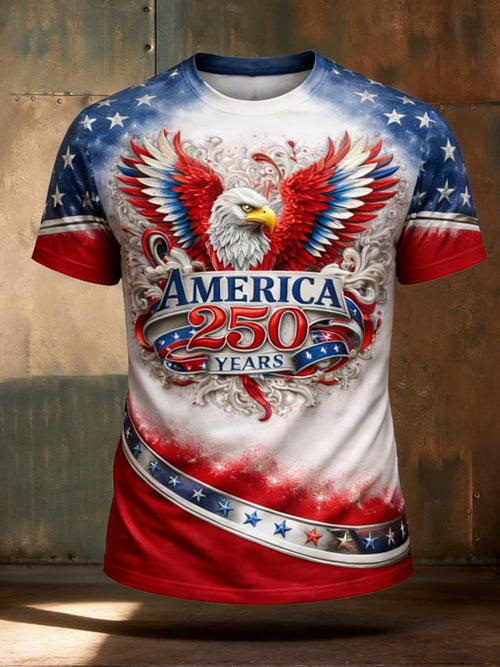 Eagle America 250 Years Anniversary Shirt Men Fourth Of July Clothes Gift For Patriots